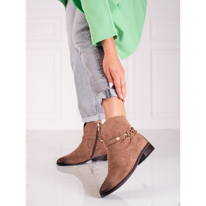 W. Potocki Potocki ženske čizme, kaubojske čizme s lancem smeđa 1