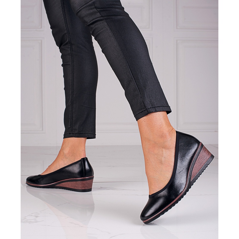 W. Potocki Crne pumpe na klin W. Potockog crna 1