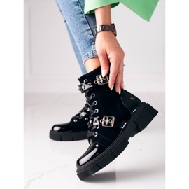 Crne Shelovet ženske torbe s ukrasnim kopčama crno 1