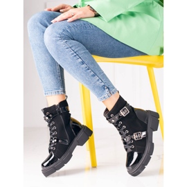 Crne Shelovet ženske torbe s ukrasnim kopčama crno 2