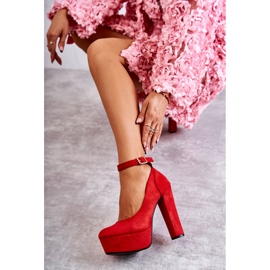 WS1 Cipele od brušene kože na crvenoj platformi Rivia crvena 2