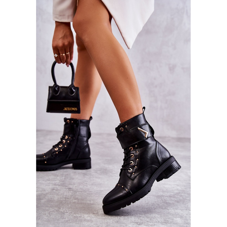 Tople čizme od zmije od eko kože crne Colire crno 1