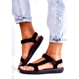 Crne sandale za ženske antilop crna 1