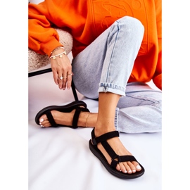 Crne sandale za ženske antilop crno 4