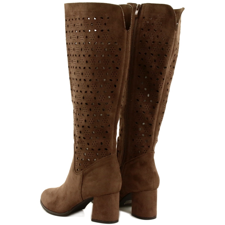 M.Daszyński Ažur čizme na smeđem stupu SA156-10 smeđa 3