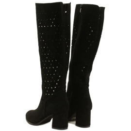 M.Daszyński Ažur čizme na šipku crne SA156-10 crna 3