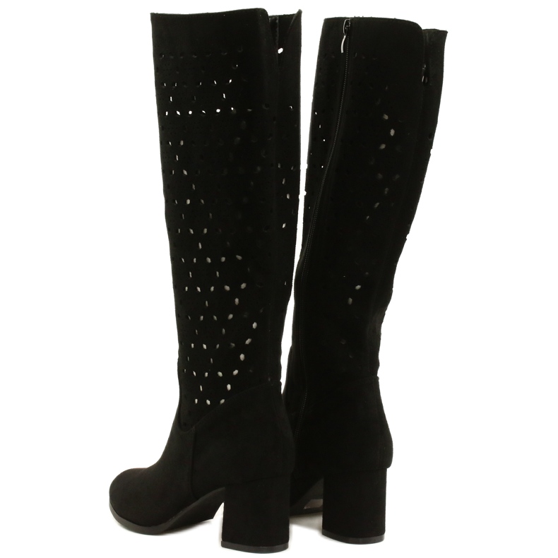 M.Daszyński Ažur čizme na šipku crne SA156-10 crna 3