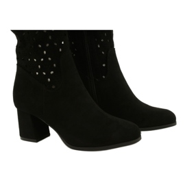 M.Daszyński Ažur čizme na šipku crne SA156-10 crna 4