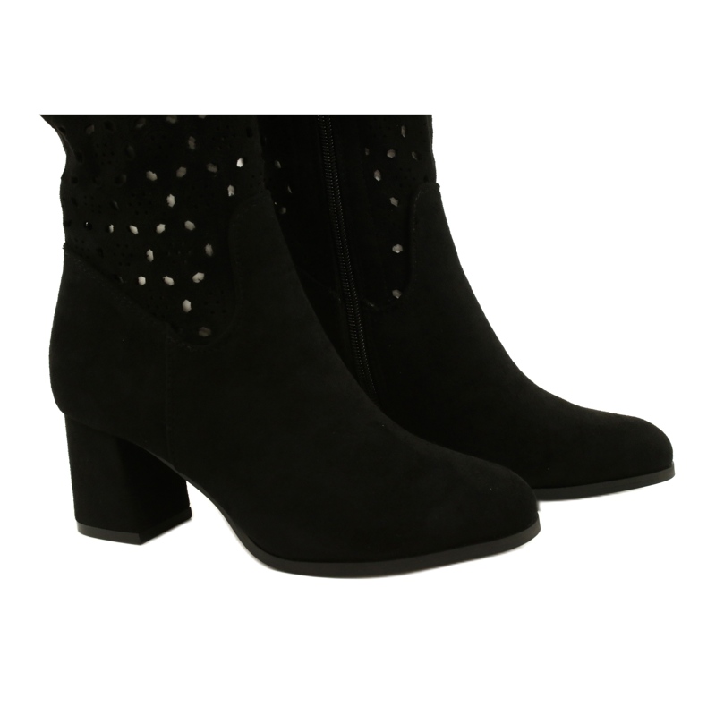 M.Daszyński Ažur čizme na šipku crne SA156-10 crna 4