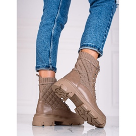 Shelovet ženske prošivene torbe na vezanje bež smeđa 1