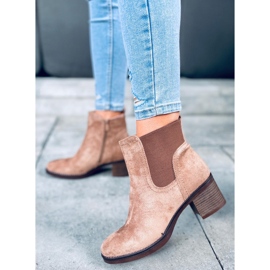 Čizme na široku petu Fill Beige bež 1