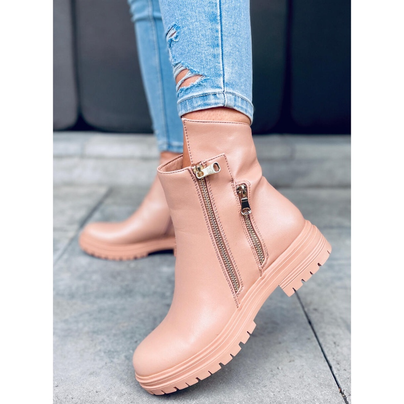 Janine ravne ženske čizme bež 1