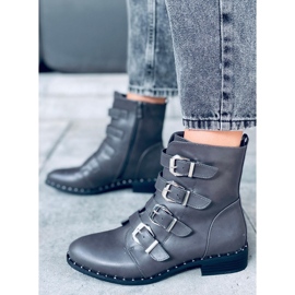 Čizme s kopčama Punto Grey siva 1