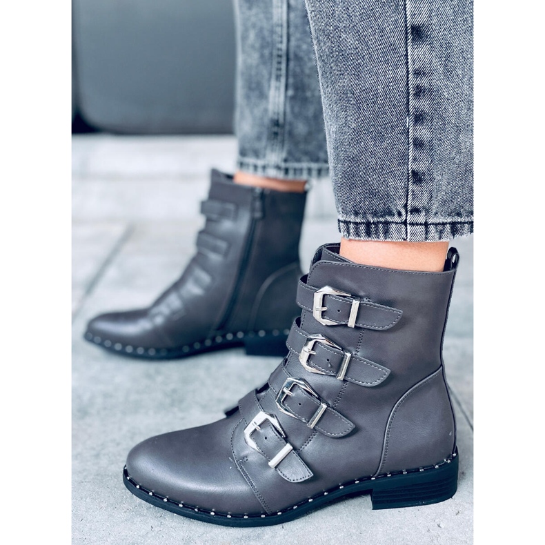 Čizme s kopčama Punto Grey siva 1