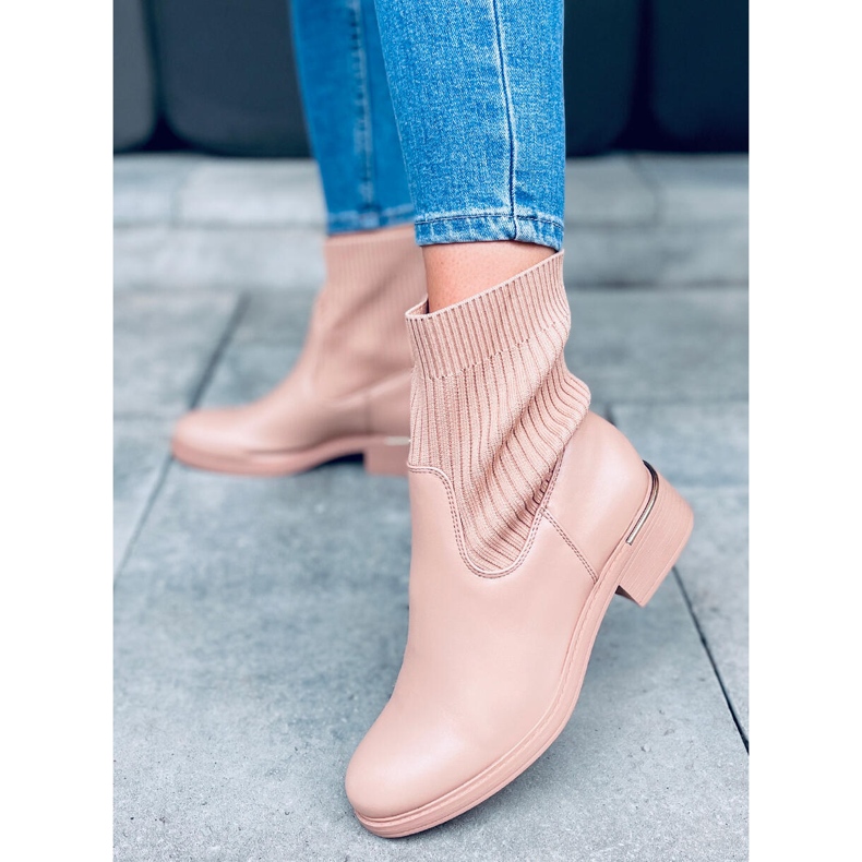 BM Sendi Nude gležnjače sa sockom bež 1