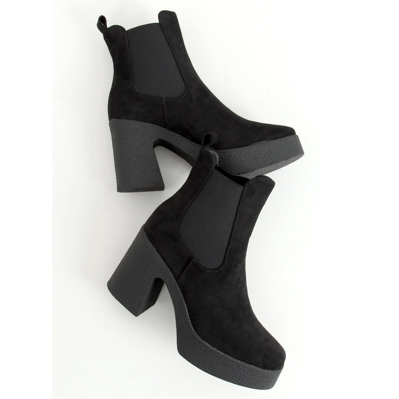 Čizme na gumenu petu Amelda Black crna 1