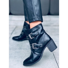 Čizme na visoku petu s Ferox crnim nitnama crna 1