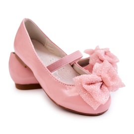 S.Barski Dječje lakirane balerinke s mašnicom Pink Zolly ružičasta 3