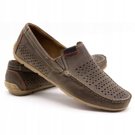 Olivier Muške cipele mokasin 906 za ljetno smeđe siva 3