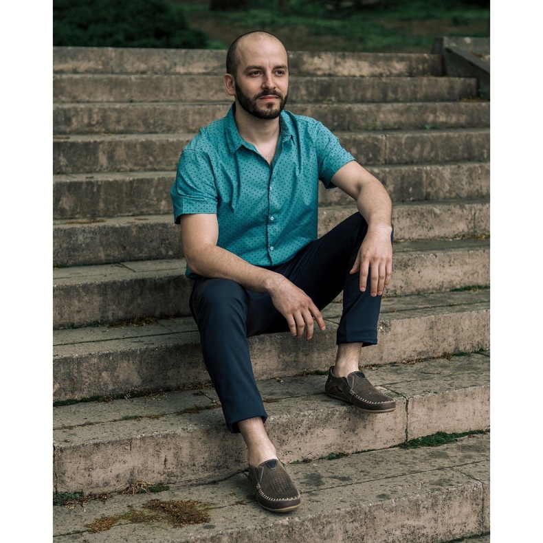 Olivier Muške cipele mokasin 906 za ljetno smeđe siva 5