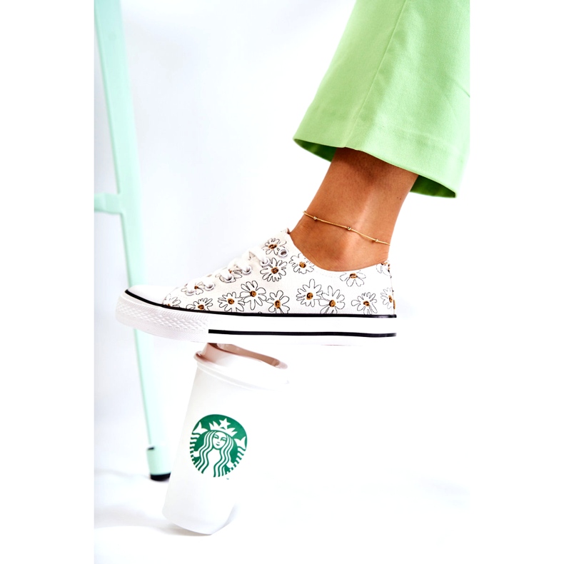 PS1 Ženske niske tenisice s bijelim cvjetovima Janey bijela 1