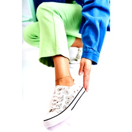 PS1 Ženske niske tenisice s bijelim cvjetovima Janey bijela 6