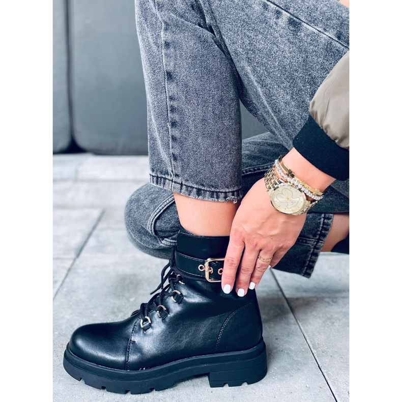 Pomona Crne vojničke čizme crna 1