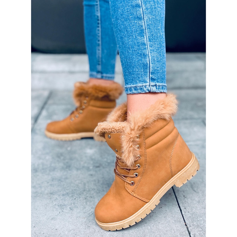 Ženske drvene čizme Well Camel smeđa 1