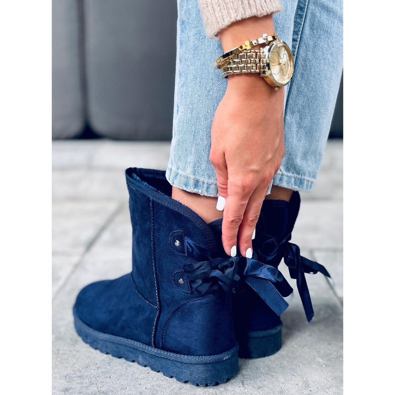 Emusy čizme za snijeg sa Stella Blue mašnama tamnoplava 1