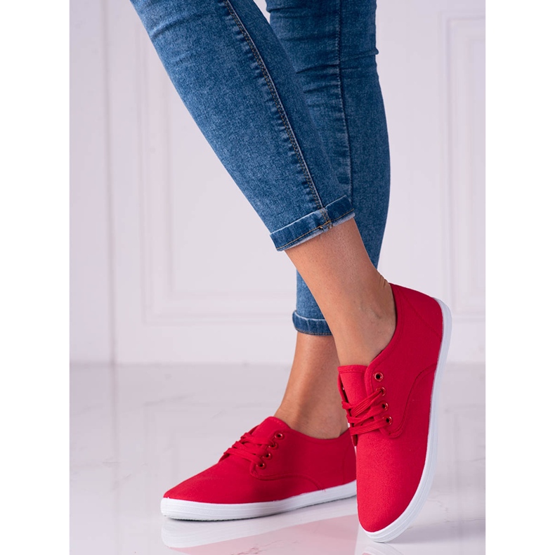 Lagane ženske tenisice Shelovet crvene tkanine crvena 2