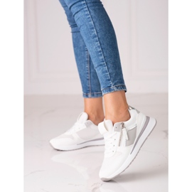 Bijele ženske tenisice Shelovet s bijelim potplatom bijela ljubičasta 1