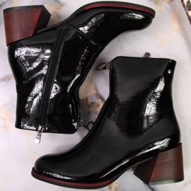 Čizme lakirane na petu Vinceza W JAN137 crne crna 1