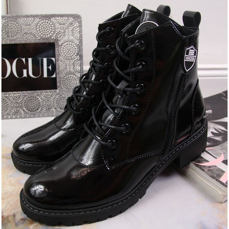 Izolirane čizme Vinceza W JAN138A crne lakirane crno 2