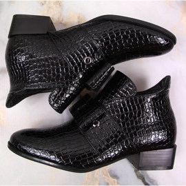 Ženske čizme Jodhpur čizme s lakiranom crnom Potocki mašnom 1