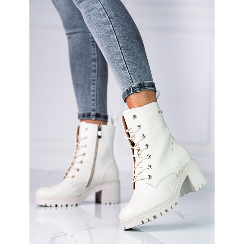 Bež ženske radnice Vinceza na vezanje na niskom stupu smeđa 1