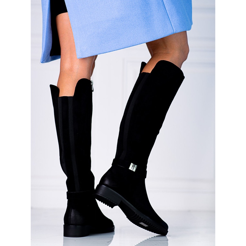 Udobne ženske Vinceza crne ekološke antilop čizme crno 1