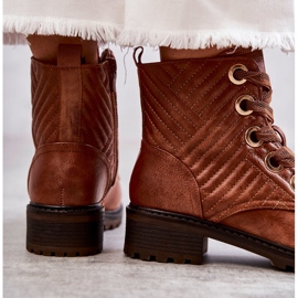 PG1 Kožne prošivene čizme sa smeđim Torino zagrijavanjem smeđa 2