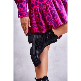 Visoke ženske čizme, vezani crni verlon crna 1