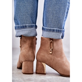 PS1 Čizme od brušene kože na stupu s bež Erine ukrasom 2