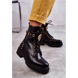 PG1 Kožne ženske čizme s nitnama crne Leticia crna 1