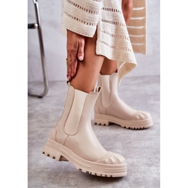 PG1 Klasične visoke radničke čizme Bassti bež boje 1