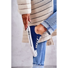 Ženske materijalne tenisice Big Star KK274103 tamnoplave plava 2