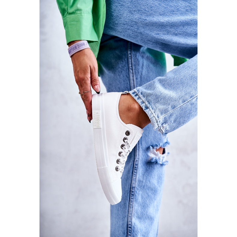 Ženske kožne tenisice Big Star KK274105 Bijele bijela 2