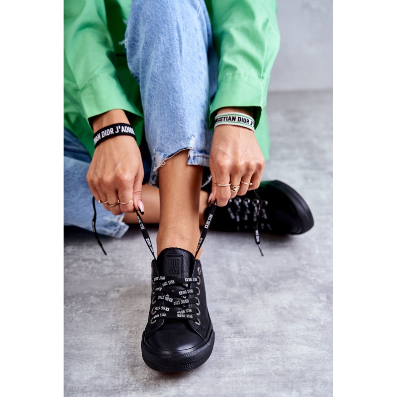 Ženske kožne tenisice Big Star KK274106 crne crna 2