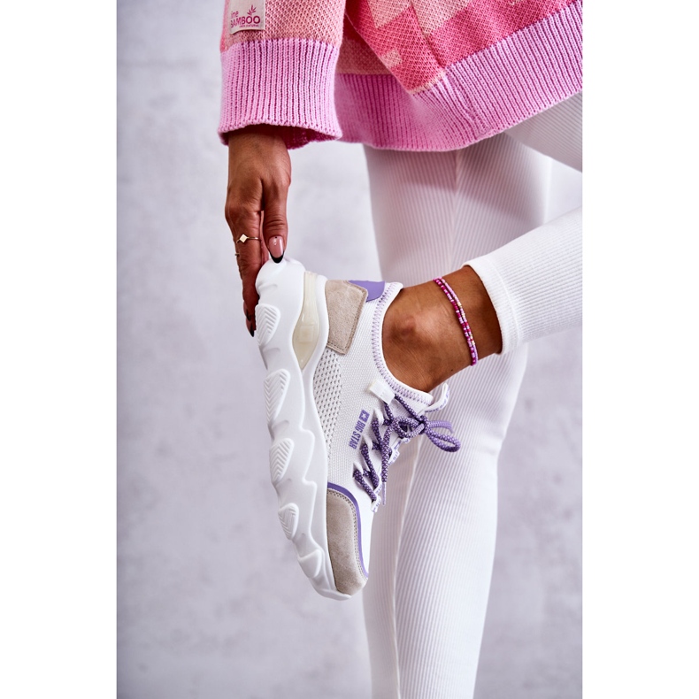 Ženske tenisice Memory Foam System Big Star KK274029 Bijele bijela ljubičasta 1