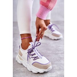 Ženske tenisice Memory Foam System Big Star KK274029 Bijele bijela ljubičasta 2