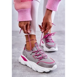 Ženske tenisice Memory Foam System Big Star KK274030 Siva ružičasta 2