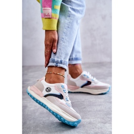 Ženske sportske tenisice Big Star KK274097 Bijelo-Pink bijela ružičasta siva 2