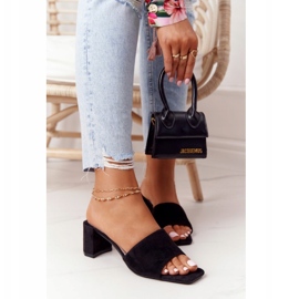 Sandale od antilopa na visoku petu S.Barski 238-S1 Crna 5