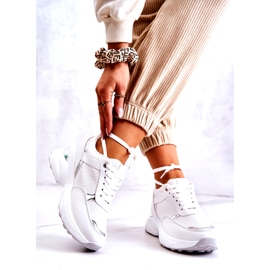 PG1 Ženske sjajne sportske cipele na klin, bijele aktivnosti bijela 2